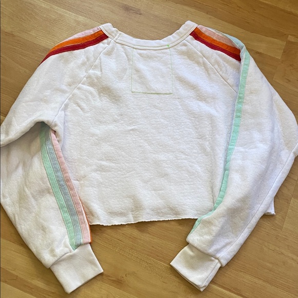 2-pc Aviator Nation bolt stitch 4 stripe white Sweatsuit S - Picture 5 of 9